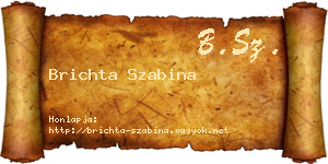 Brichta Szabina névjegykártya